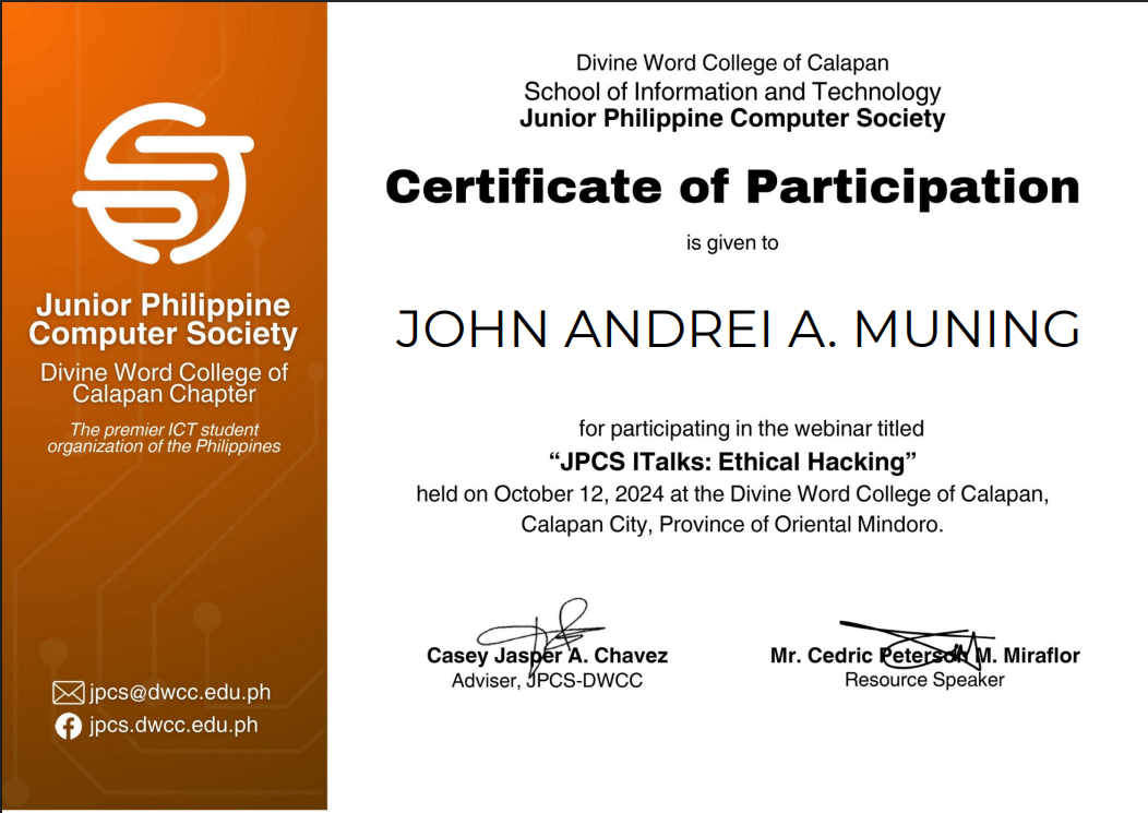 Ethical Hacking Certificate